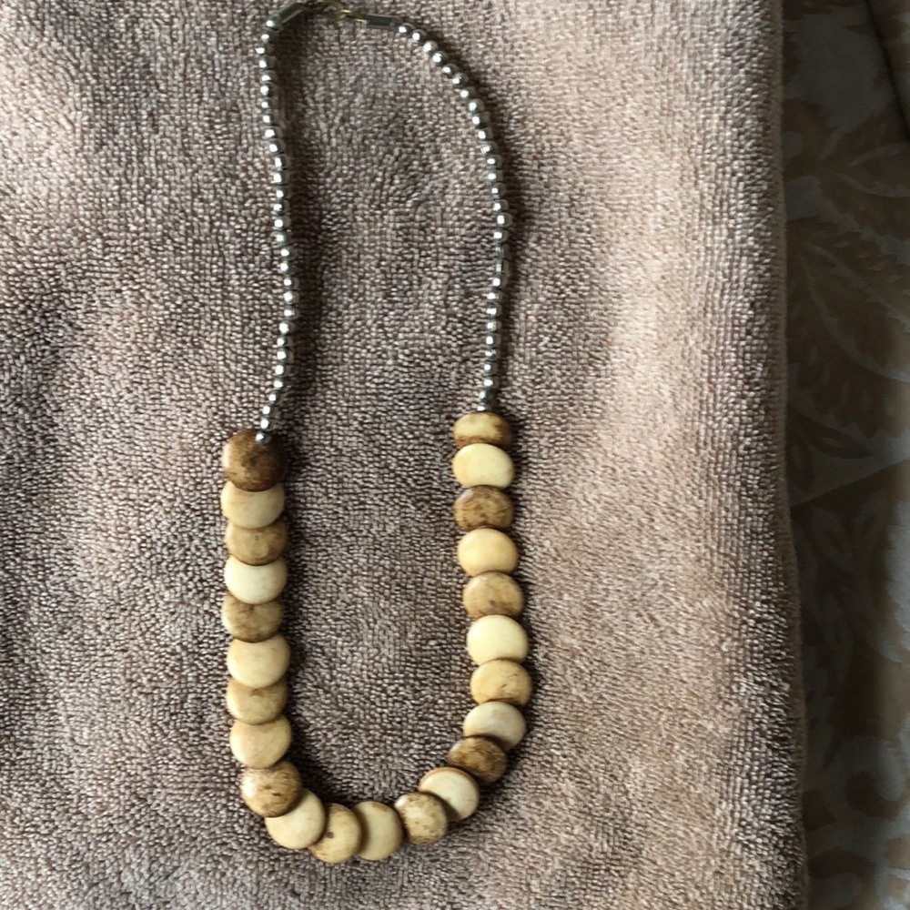Brown and silver necklace